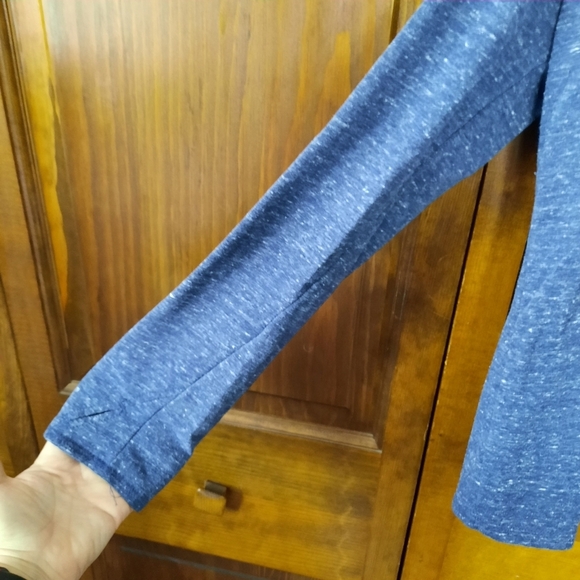 🛍 Cuddl Duds Softwear Knit Long Sleeve Crewneck Top Marled Navy Size Large - Picture 5 of 10